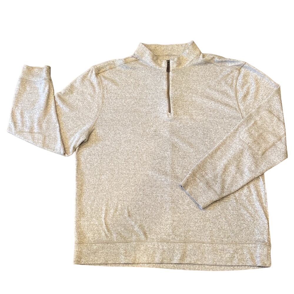 Greg Norman Collection Men's Quarter Zip Sweater Almond Size XL